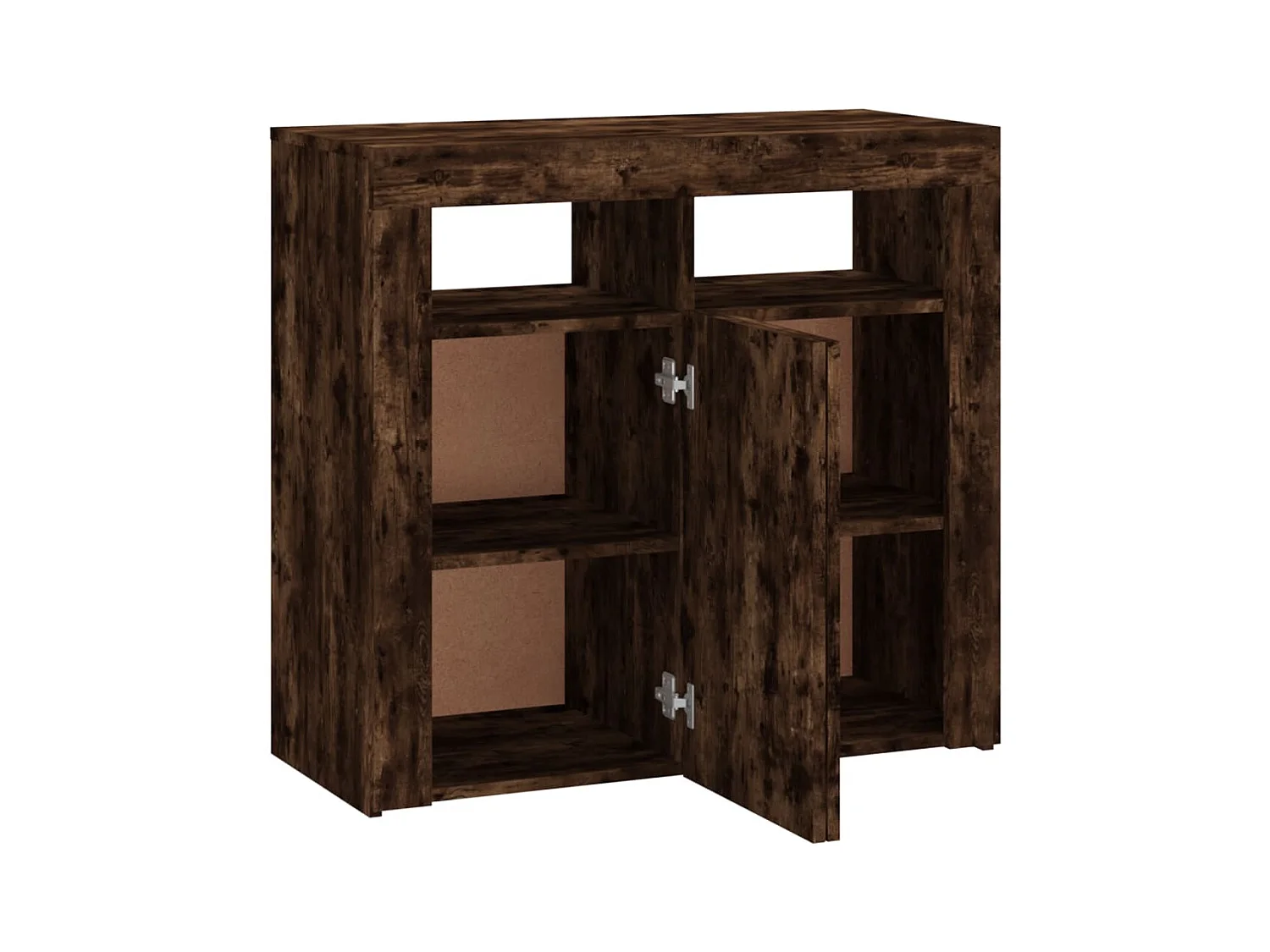 Aparador buffet cômoda armário organizador cozinha sala sala com luzes LED 80 x 35 x 75 cm marrom 02_0029892