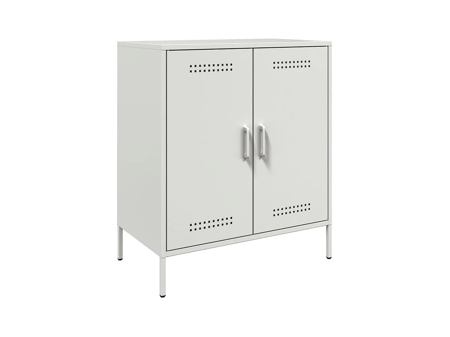 Credenza buffet cassettiera mobile contenitore organizer cucina soggiorno soggiorno 68 x 39 x 79 cm acciaio bianco 02_0030392