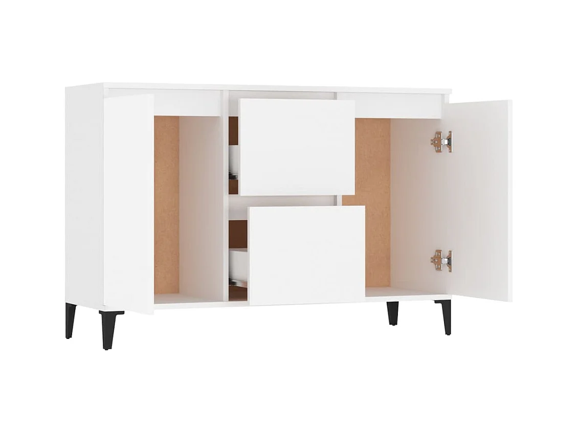 Aparador cómoda cómoda mueble mueble de almacenaje organizador cocina salón salón 104 x 35 x 70 cm madera contrachapada blanco 02_0030184