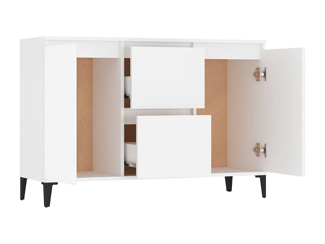 Credenza cassettiera cassettiera mobile contenitore organizer cucina soggiorno soggiorno 104 x 35 x 70 cm derivati ​​del legno bianco 02_0030184
