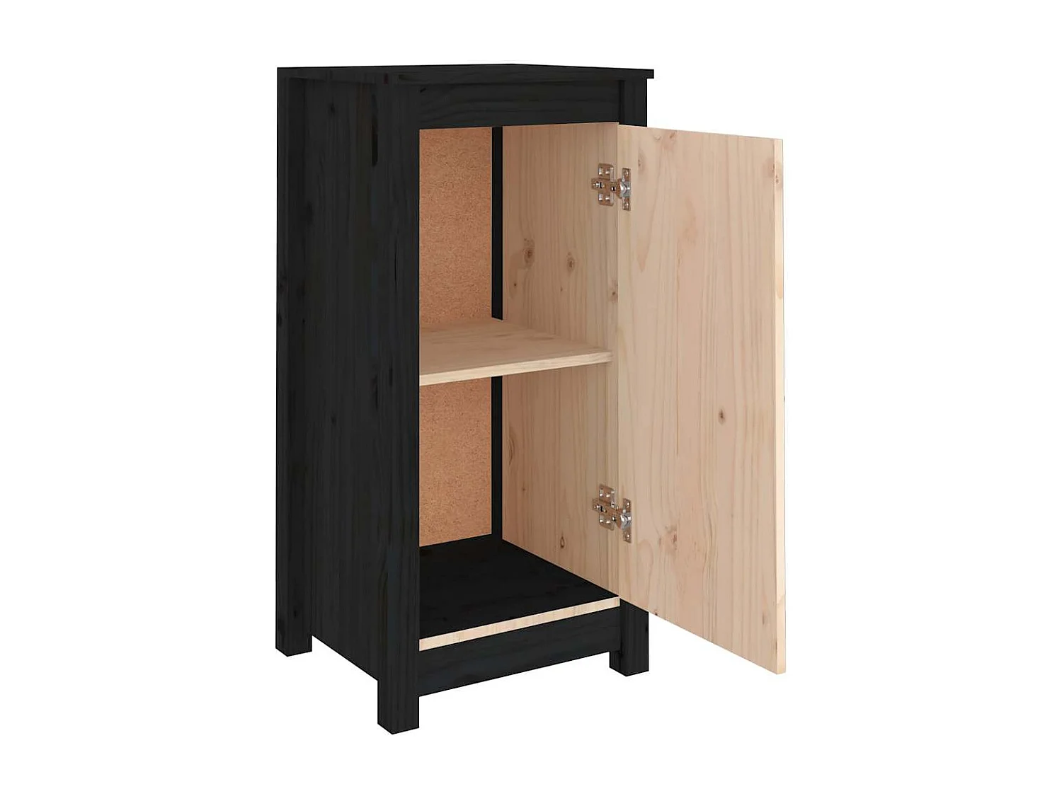 Credenza buffet cassettiera mobile contenitore organizer cucina soggiorno soggiorni set da 2 39 x 35 x 80 cm legno massello di pino nero 02_0036898