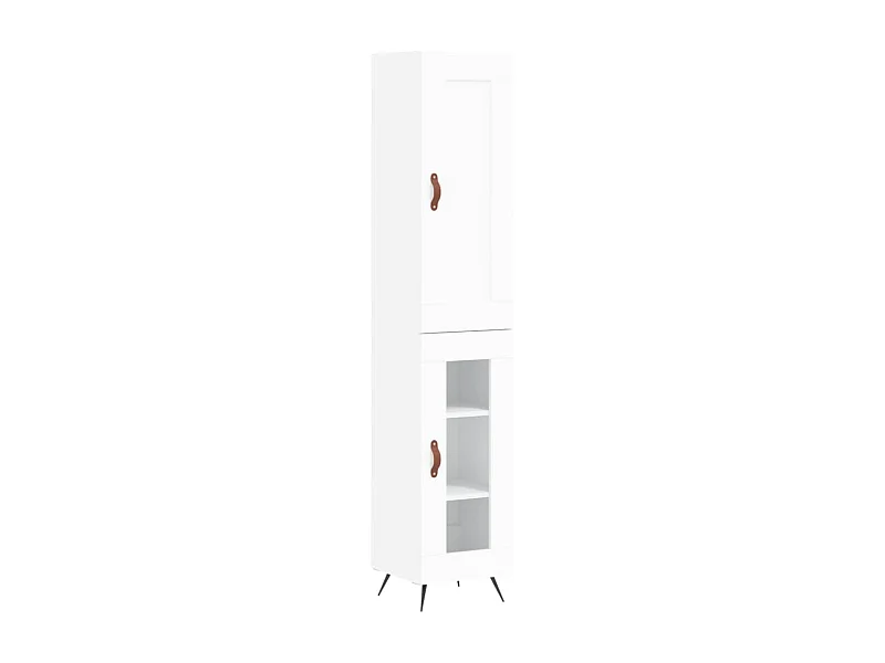 Credenza cassettiera cassettiera mobile contenitore organizer cucina soggiorno soggiorno alto 34,5 x 34 x 180 cm derivati ​​del legno bianco 02_0032391
