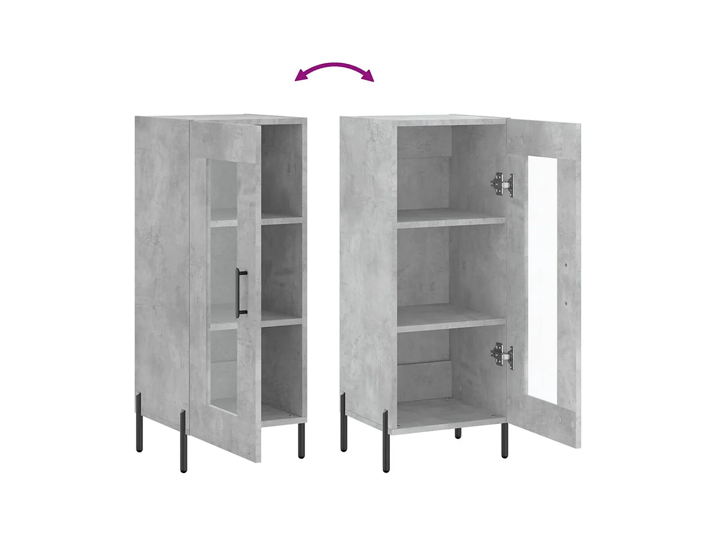 Aparador buffet cómoda mueble mueble de almacenaje organizador cocina salón salón 34,5 x 34 x 90 cm madera contrachapada gris 02_0031914