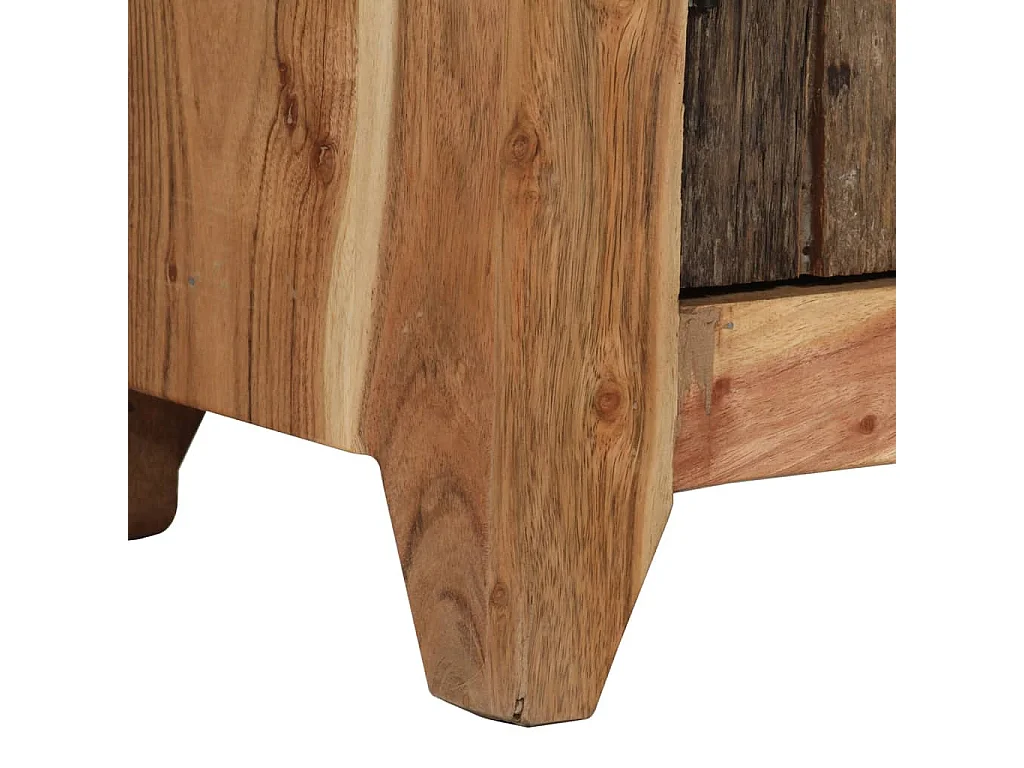 Buffet aparador cômoda armário organizador de unidade cozinha sala sala 55 x 33 x 75 cm madeira de acácia maciça e madeira recuperada marrom 02_0029588