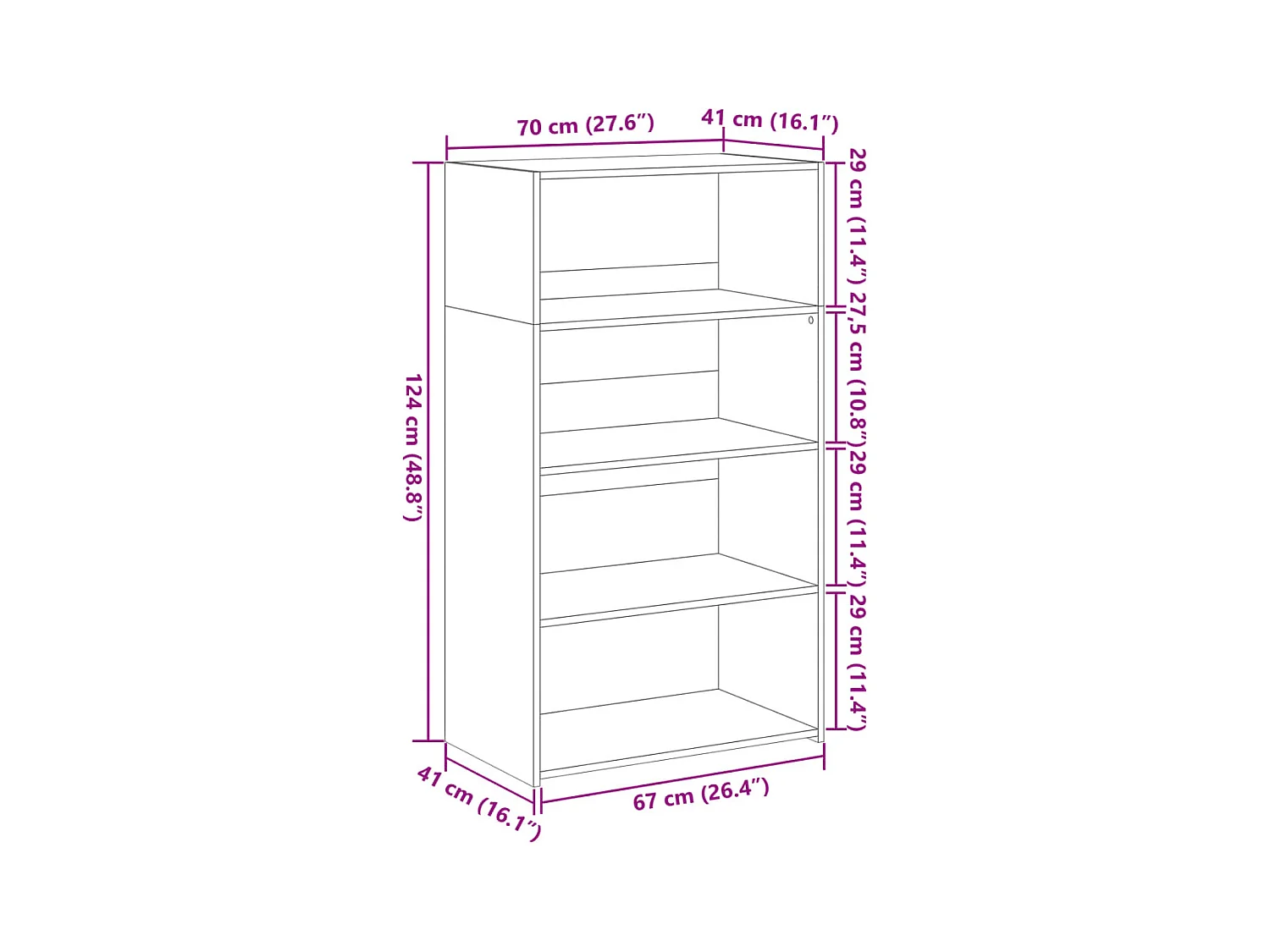 Aparador cómoda cómoda armario mueble organizador cocina salón salón alto 70 x 41 x 124 cm madera contrachapada negro 02_0035123
