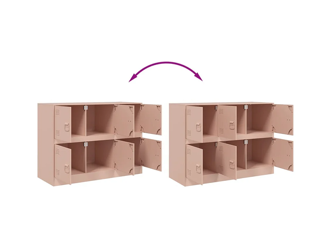 Buffet aparador cômoda armário unidade de armazenamento organizador cozinha sala sala 99 x 39 x 73 cm aço rosa 02_0036219