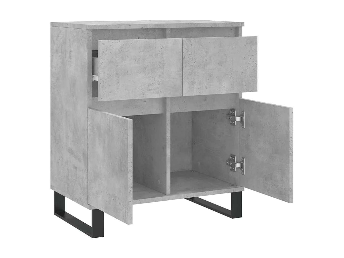 Buffet aparador cômoda armário unidade de armazenamento organizador cozinha sala de estar 60 x 35 x 70 cm madeira trabalhada cinza 02_0031969