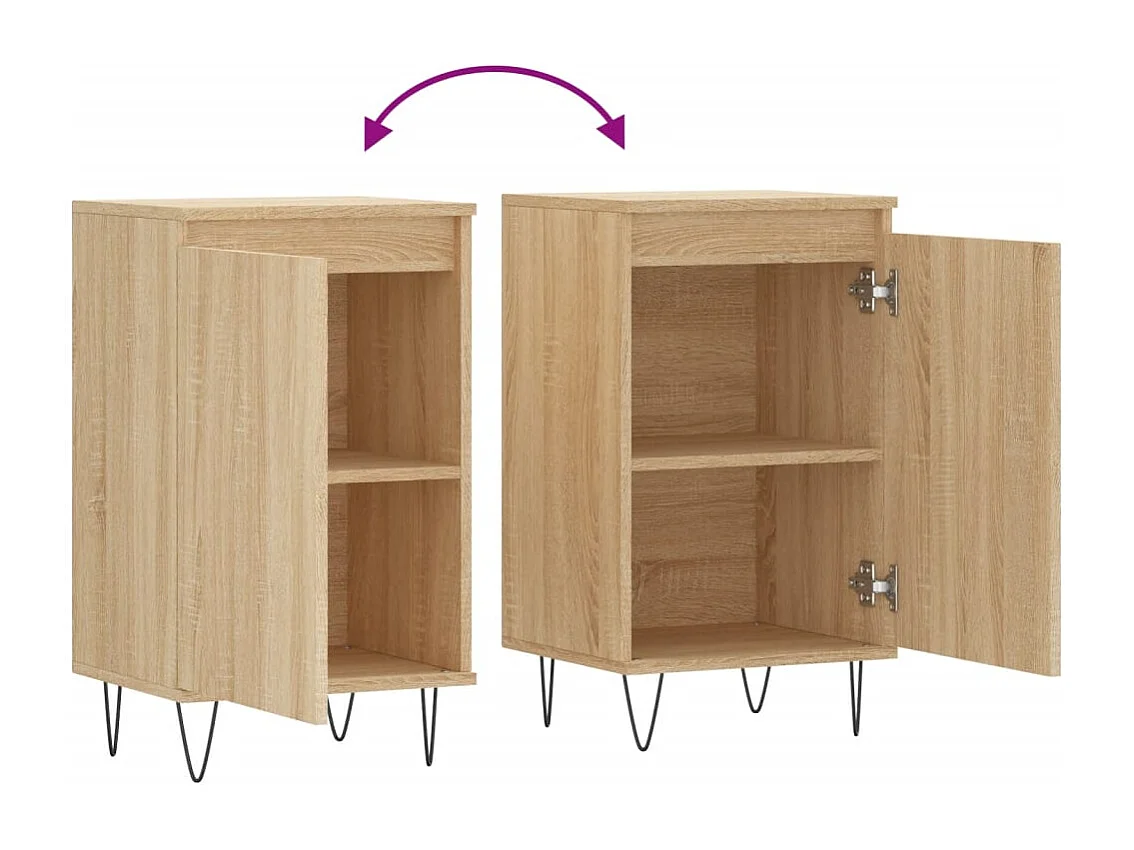 Credenza buffet cassettiera mobile contenitore organizer cucina soggiorno soggiorni set da 2 sonoma 40 x 35 x 70 cm legno composito marrone 02_0036803