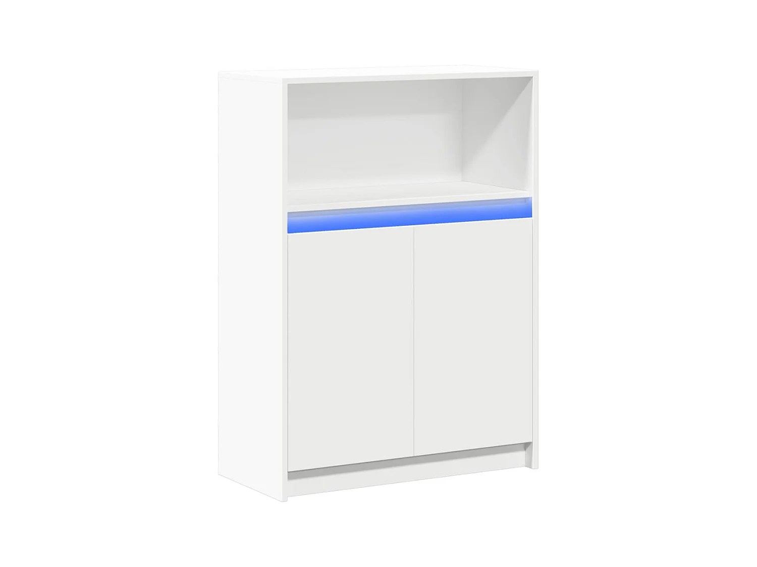Credenza cassettiera cassettiera mobile contenitore organizer cucina soggiorno soggiorno con LED 72 x 34 x 100 cm derivati ​​del legno bianco 02_0029773