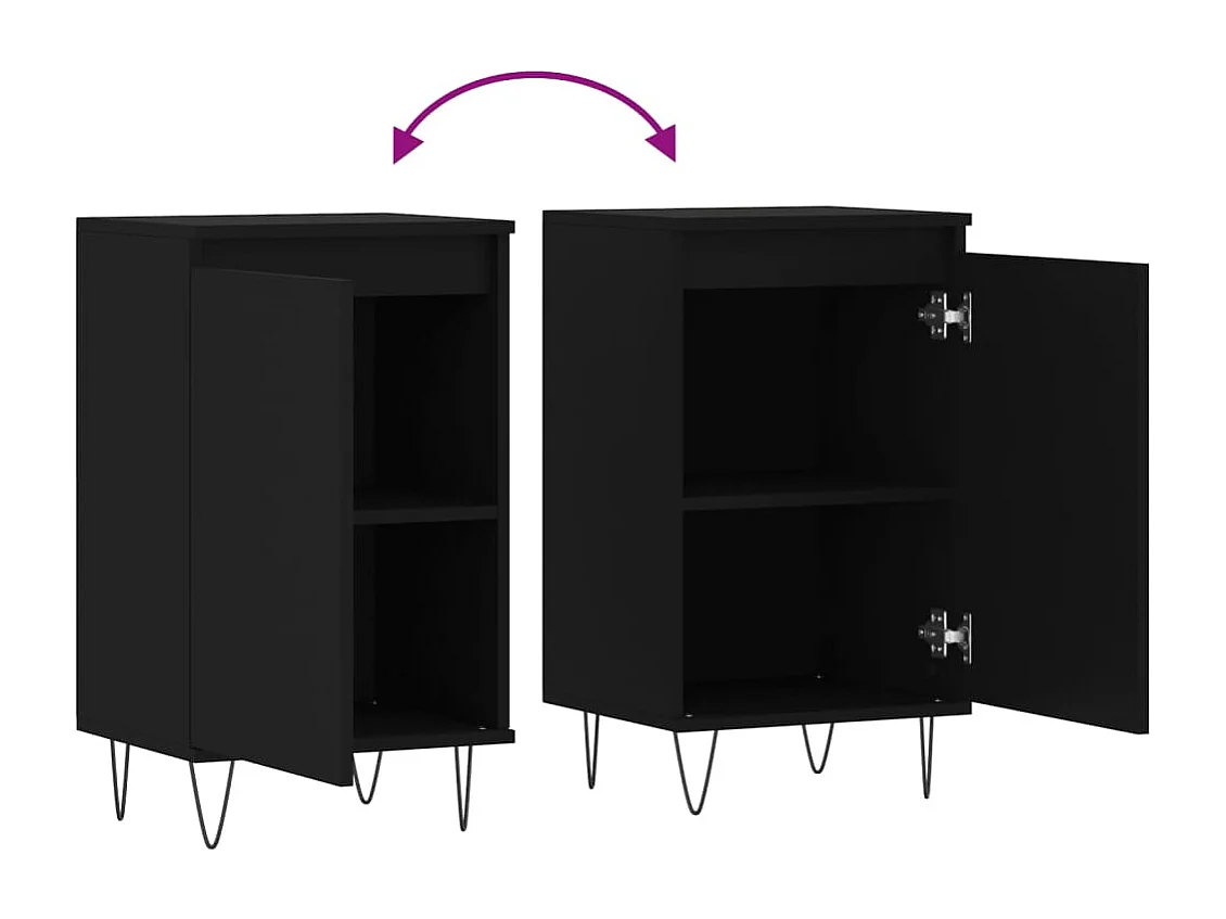 Aparador buffet cómoda armario mueble organizador cocina salón salón juego de 2 40 x 35 x 70 cm marrón madera contrachapada 02_0036903