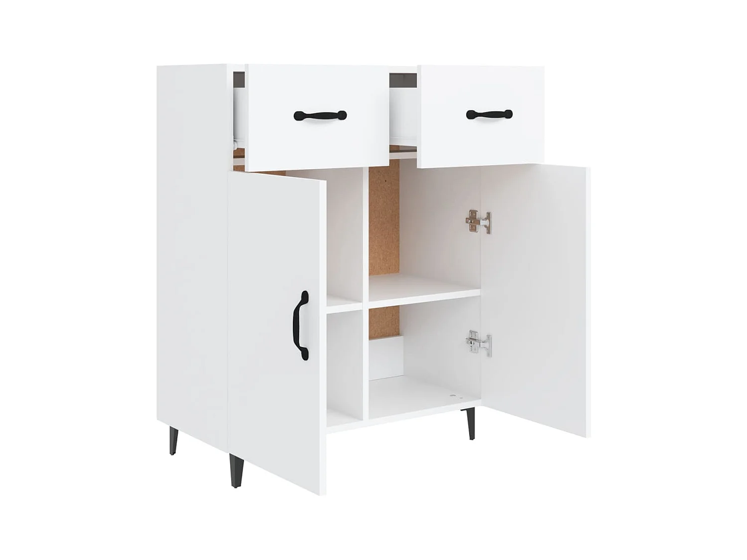 Aparador buffet cómoda mueble mueble de almacenaje organizador cocina salón salón 69,5 x 34 x 90 cm madera contrachapada blanco 02_0030407