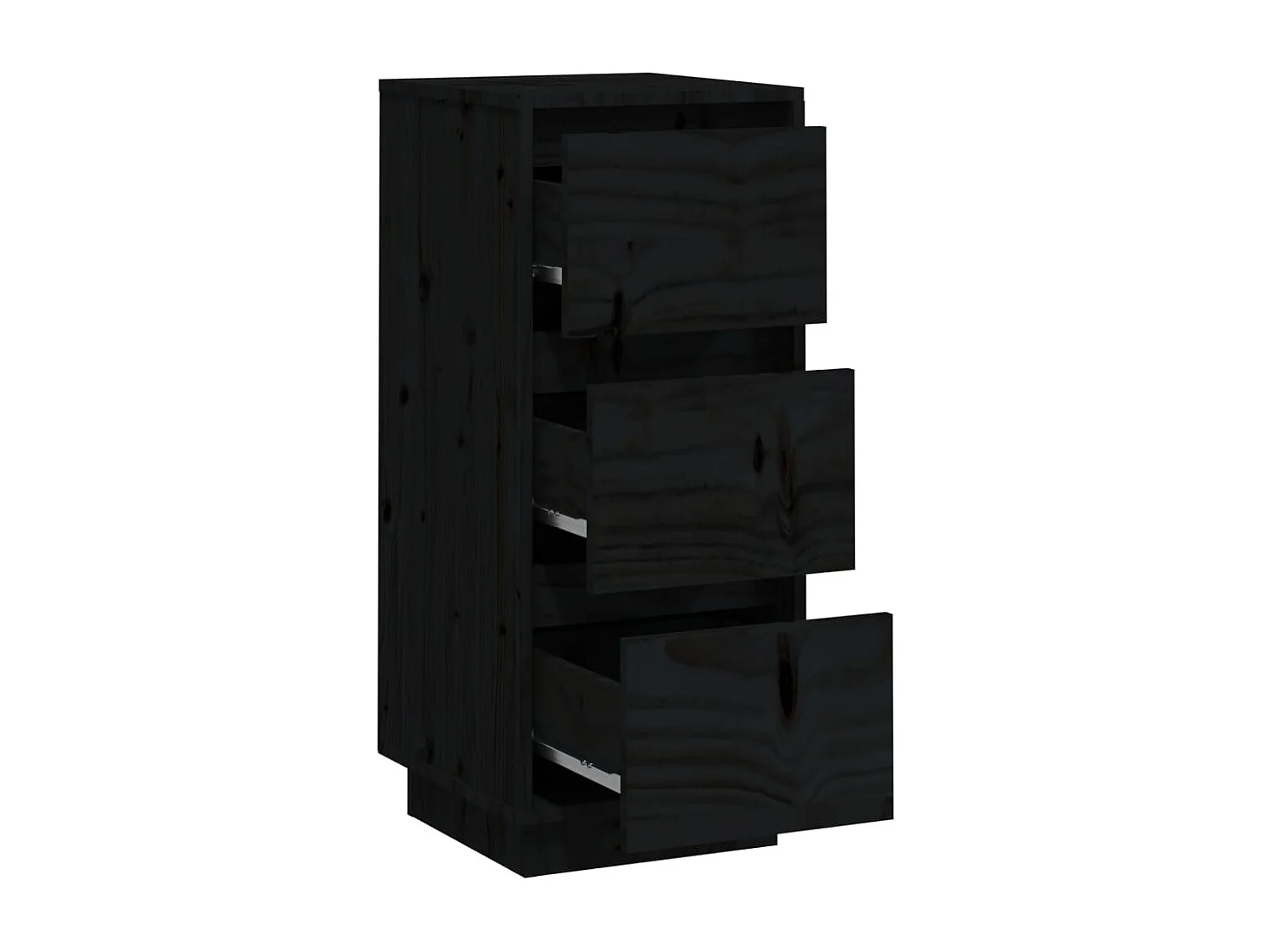 Aparador buffet cómoda armario unidad de almacenamiento organizador cocina salón salón juego de 2 32 x 34 x 75 cm madera maciza de pino negro 02_0036896