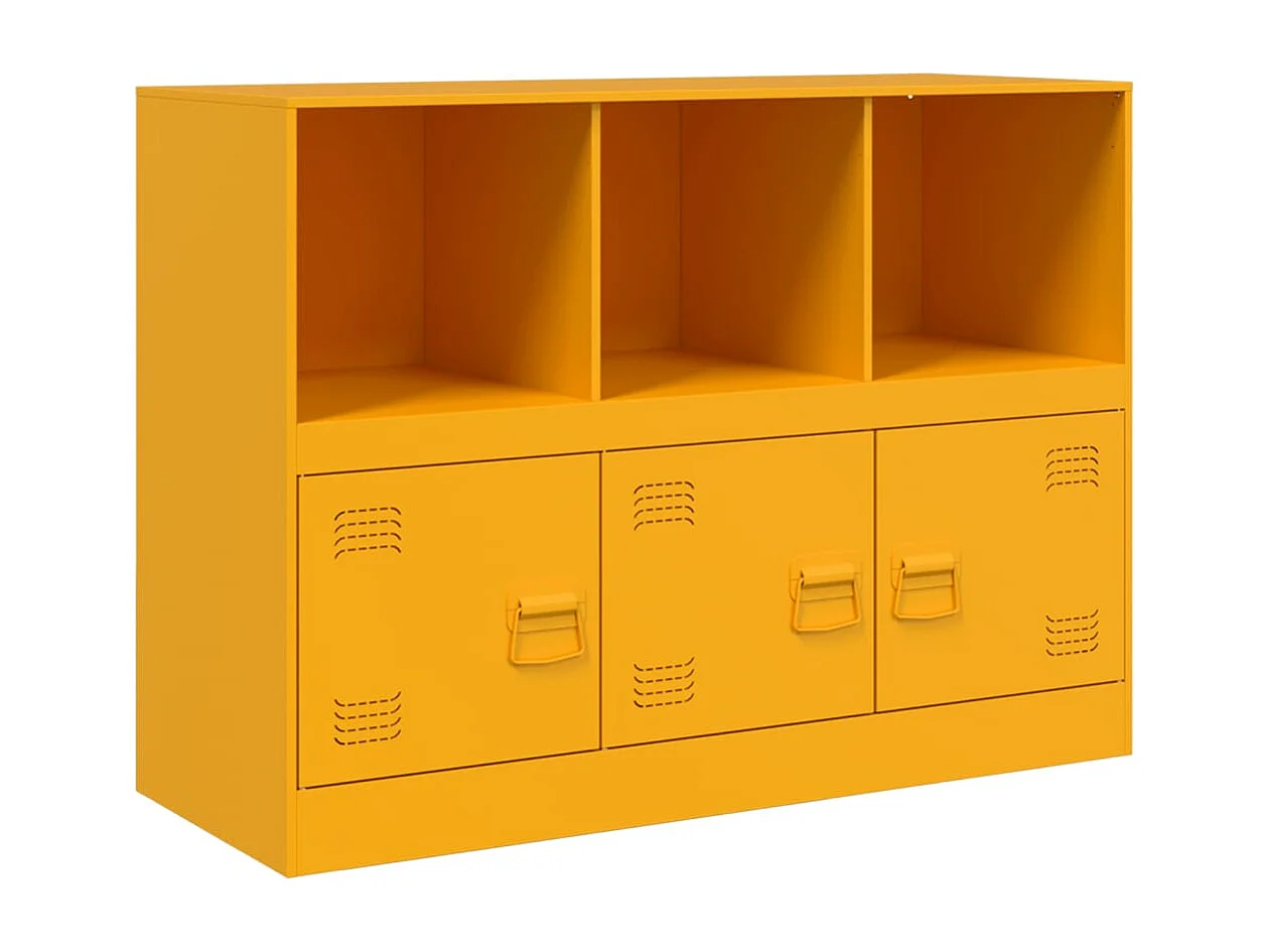 Aparador buffet cômoda armário organizador cozinha sala sala amarelo mostarda 99 x 39 x 73 cm aço amarelo 02_0035713