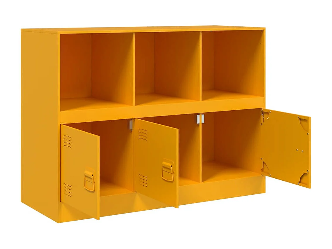 Aparador buffet cômoda armário organizador cozinha sala sala amarelo mostarda 99 x 39 x 73 cm aço amarelo 02_0035713