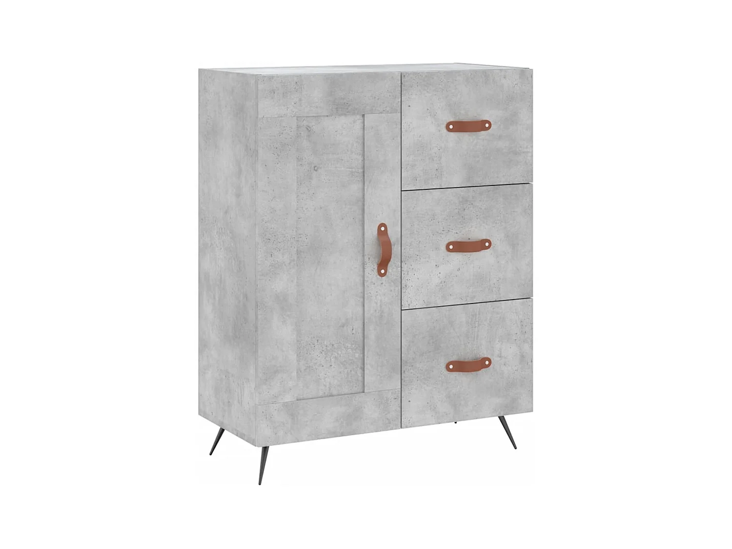 Credenza buffet cassettiera mobile contenitore organizer cucina soggiorno soggiorno alto 69,5 x 34 x 180 cm derivati ​​del legno grigio 02_0034662