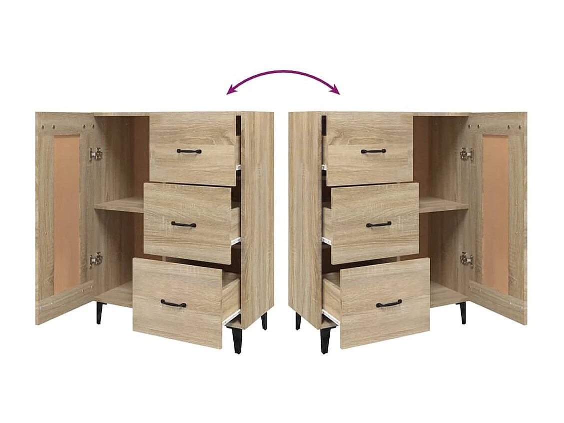 Credenza credenza cassettiera mobile contenitore organizer cucina soggiorno soggiorno Sonoma 69,5 x 34 x 90 cm derivati ​​del legno marrone 02_0031656
