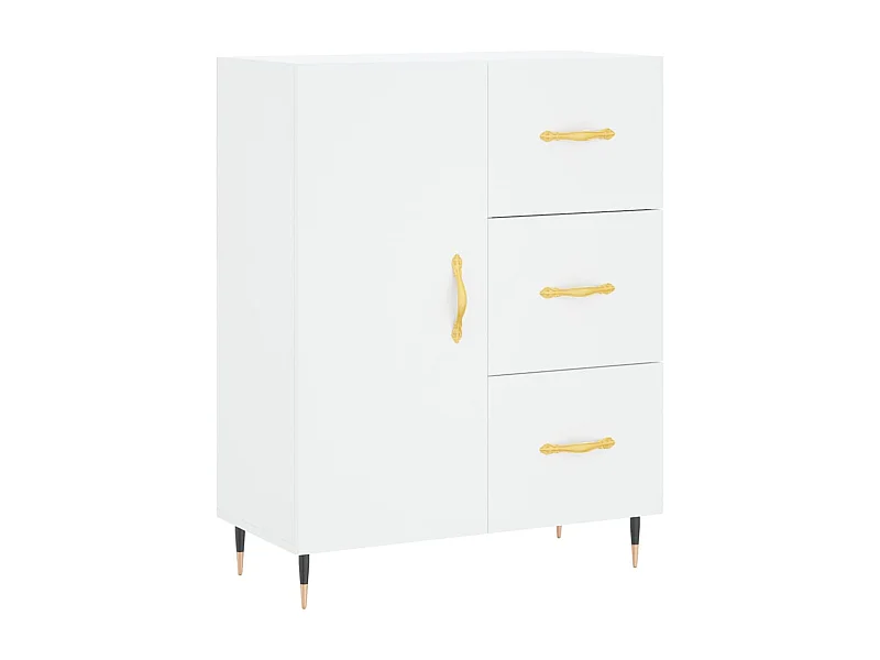Aparador buffet cómoda mueble mueble de almacenaje organizador cocina salón salón 69,5 x 34 x 90 cm madera contrachapada blanco 02_0030434