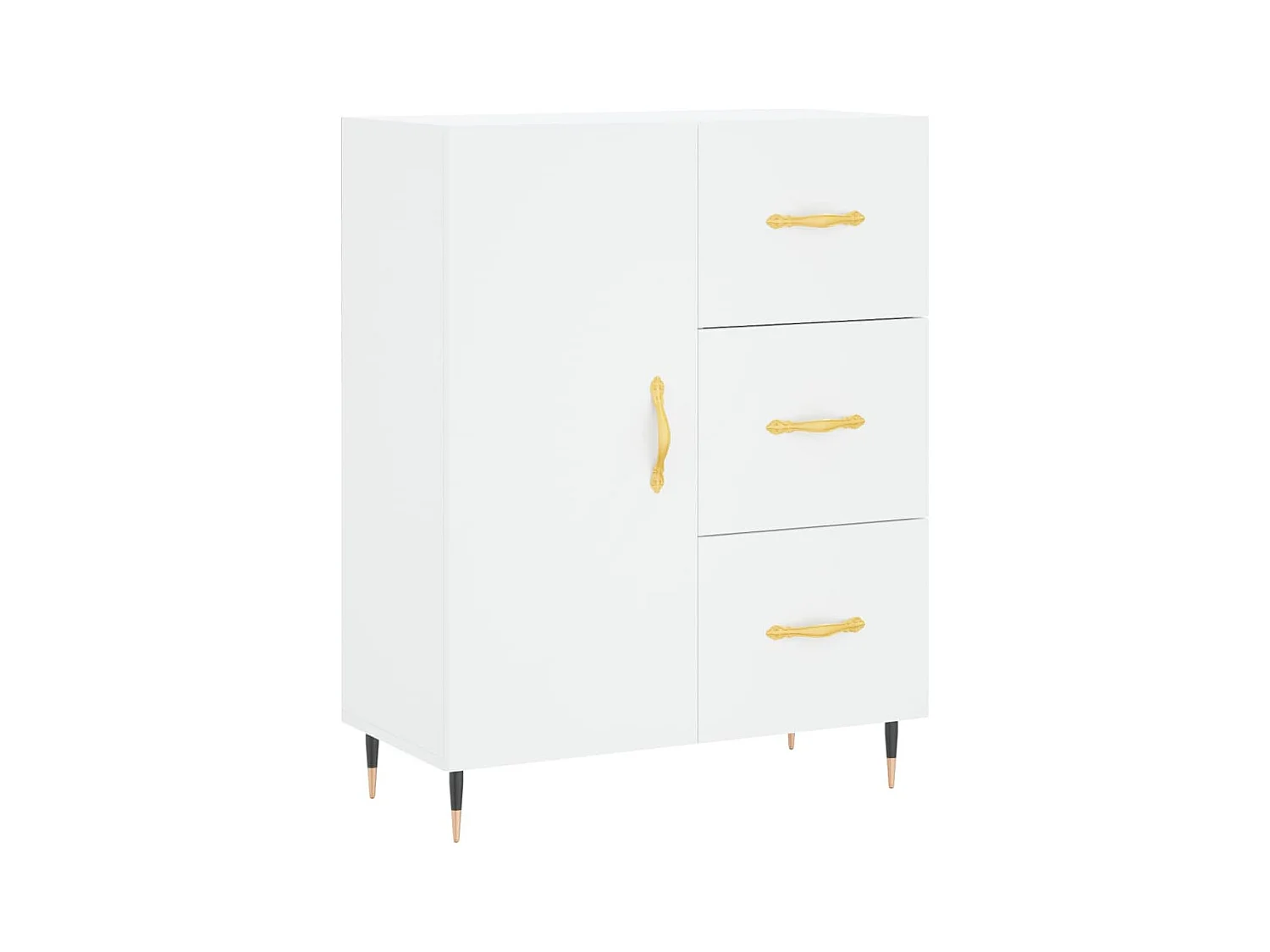 Aparador buffet cómoda mueble mueble de almacenaje organizador cocina salón salón 69,5 x 34 x 90 cm madera contrachapada blanco 02_0030434