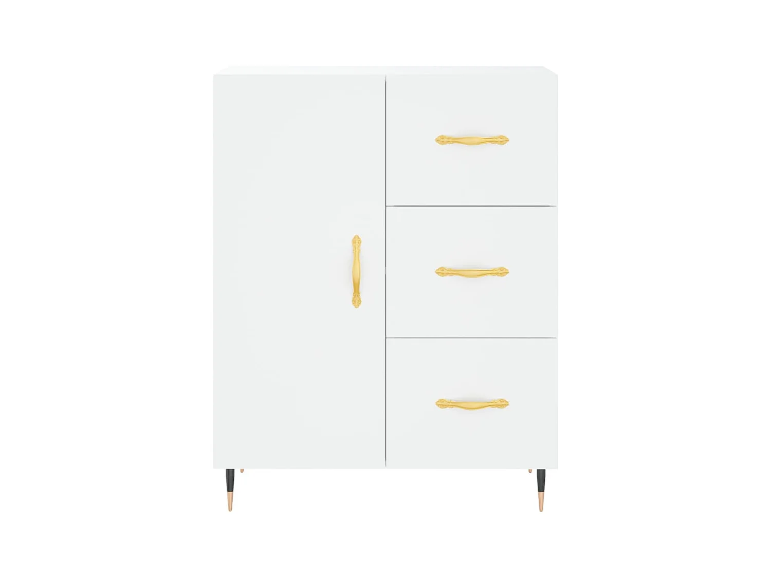 Aparador buffet cómoda mueble mueble de almacenaje organizador cocina salón salón 69,5 x 34 x 90 cm madera contrachapada blanco 02_0030434