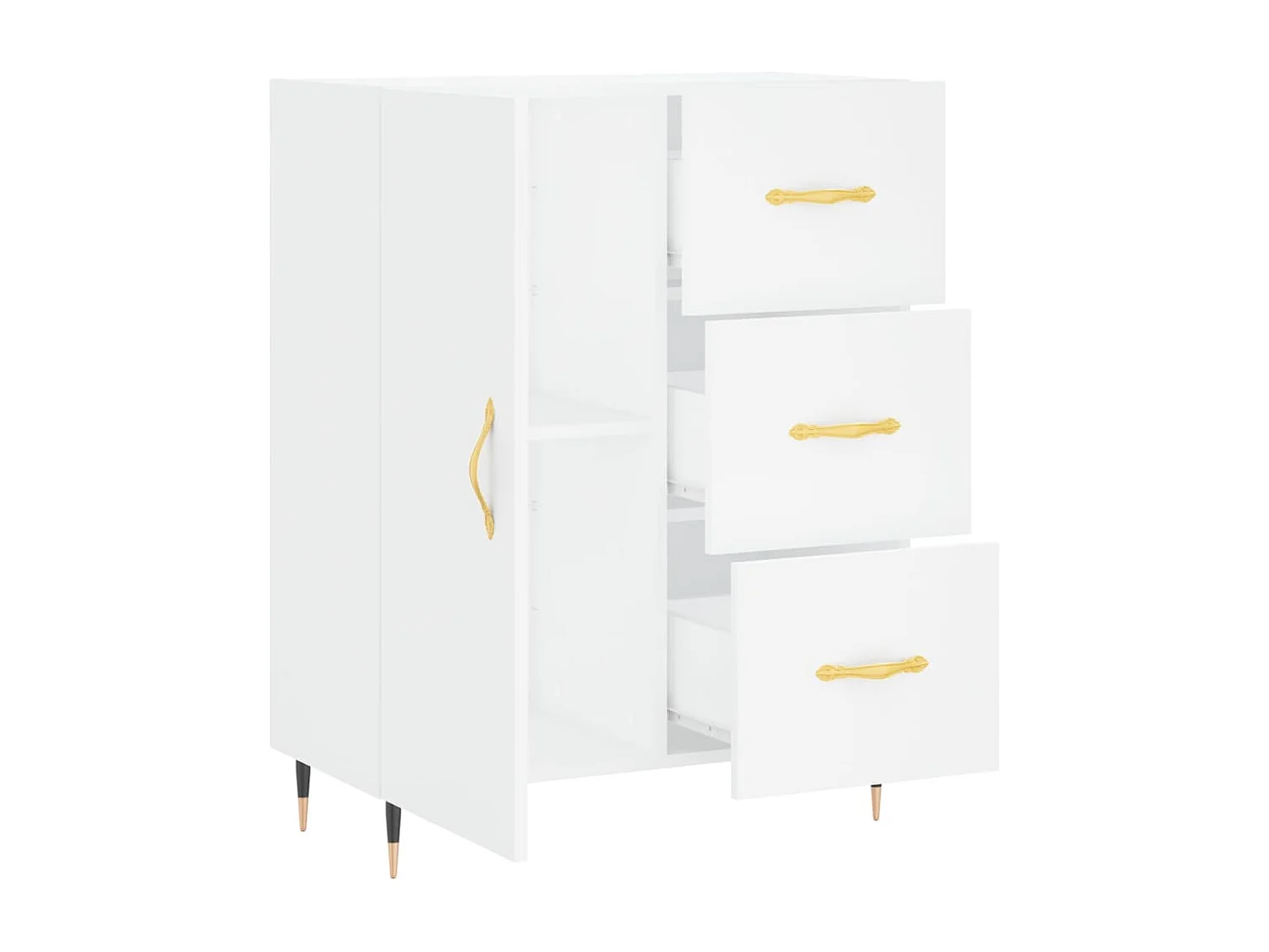 Credenza buffet cassettiera mobile contenitore organizer cucina soggiorno soggiorno 69,5 x 34 x 90 cm derivati ​​del legno bianco 02_0030434