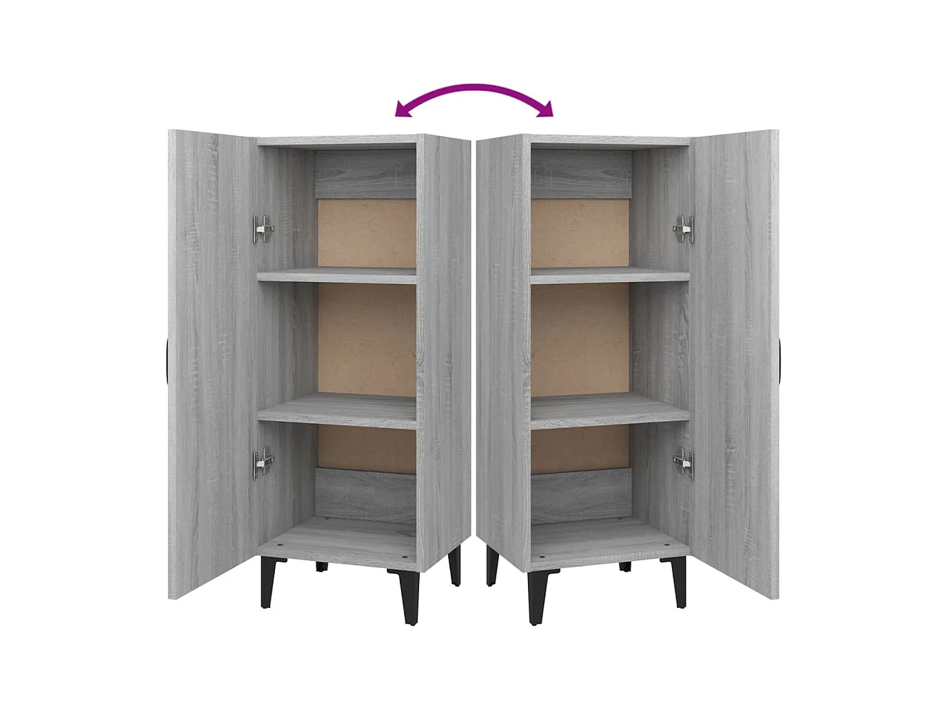 Credenza cassettiera cassettiera mobile contenitore organizer cucina soggiorno soggiorno Sonoma 34,5 x 34 x 90 cm derivati ​​del legno grigio 02_0036322