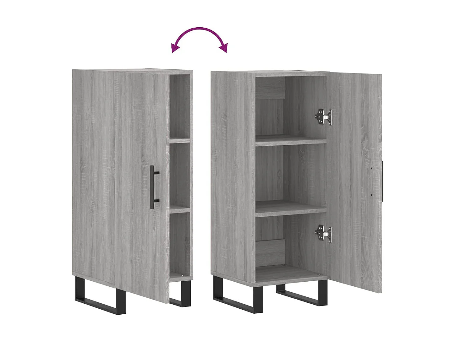 Credenza credenza cassettiera mobile contenitore organizer cucina soggiorno soggiorno Sonoma 34,5 x 34 x 90 cm derivati ​​del legno grigio 02_0036328