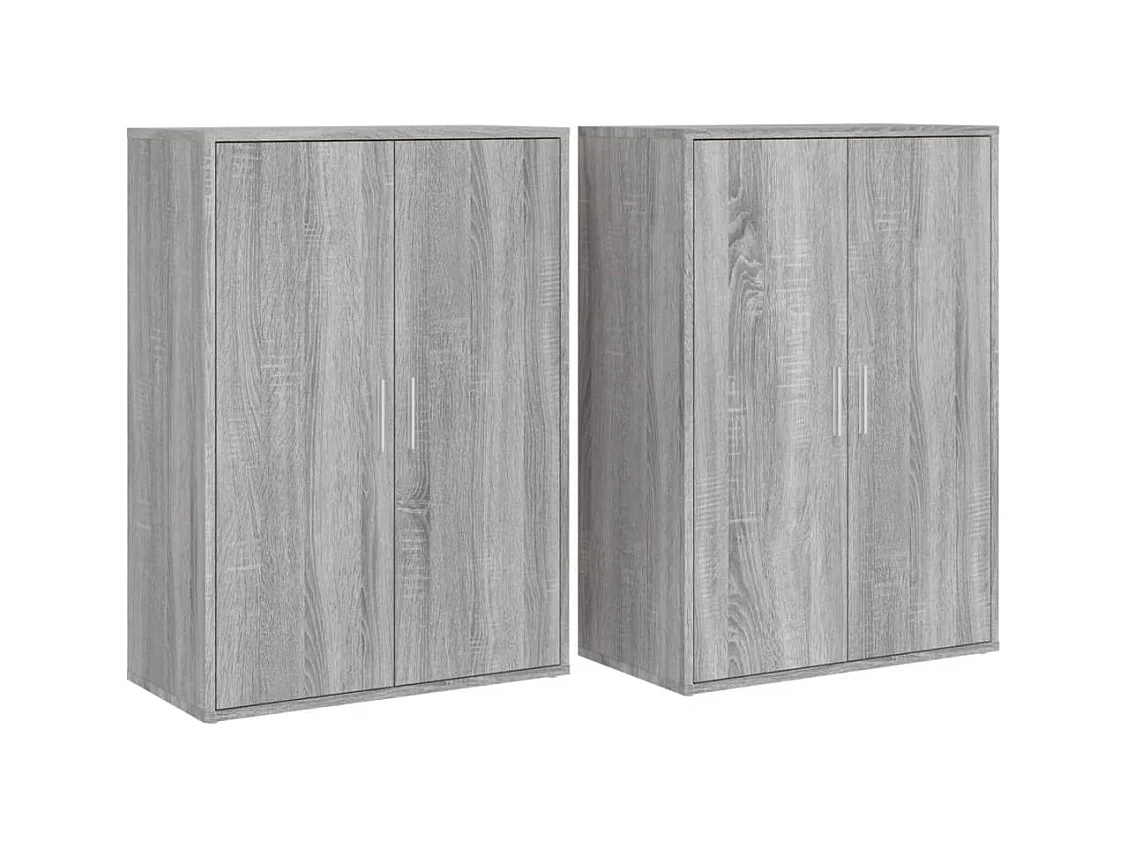 Credenza buffet cassettiera mobile contenitore organizer cucina soggiorno soggiorni set da 2 sonoma 60 x 31 x 84 cm pannelli compositi grigio 02_0036962