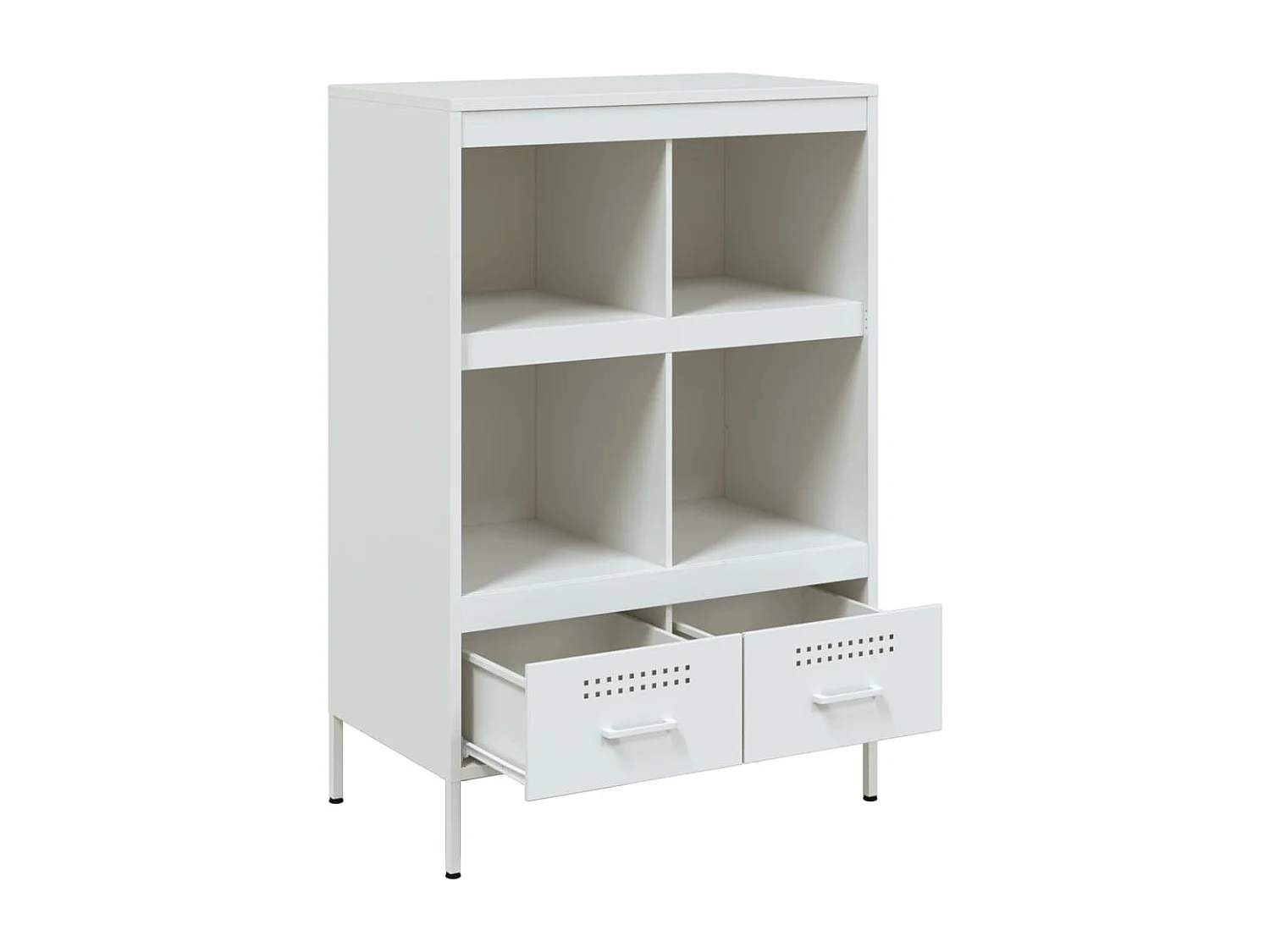 Aparador cómoda cómoda armario mueble organizador cocina salón salón alto 68 x 39 x 101,5 cm acero blanco 02_0032485