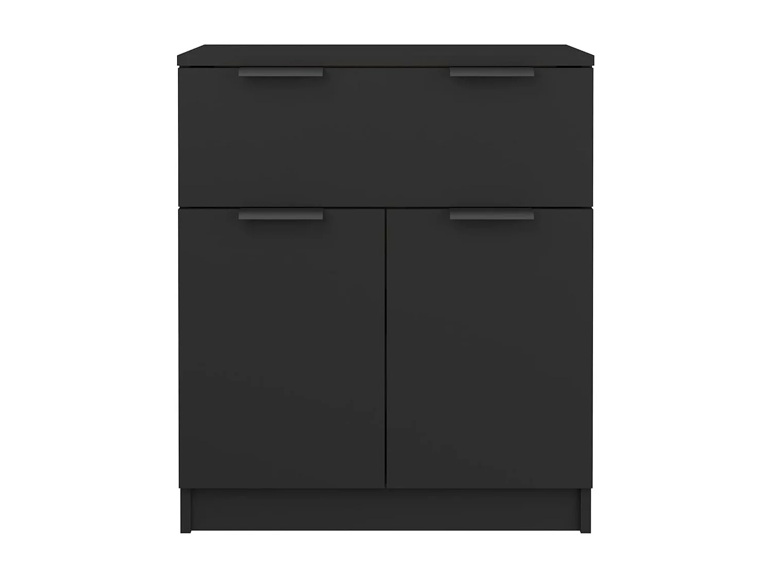 Aparador buffet cómoda armario mueble organizador cocina salón salón 60 x 30 x 70 cm madera contrachapada negra 02_0035964