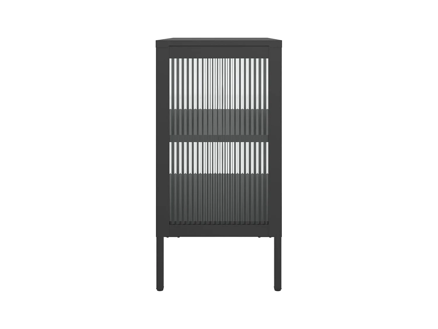 Aparador buffet cómoda mueble almacenaje organizador cocina salón salón 70 x 35 x 70 cm cristal y acero negro 02_0036107