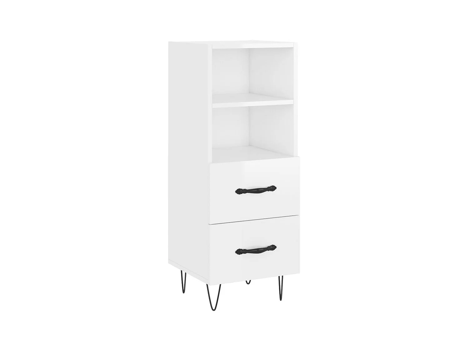 Credenza buffet cassettiera mobile contenitore organizer cucina soggiorno lucido 34,5 x 34 x 90 cm derivati ​​del legno bianco 02_0030614
