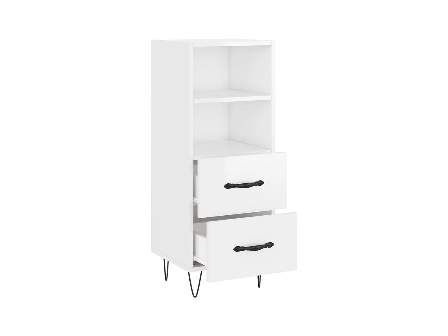 Credenza buffet cassettiera mobile contenitore organizer cucina soggiorno lucido 34,5 x 34 x 90 cm derivati ​​del legno bianco 02_0030614