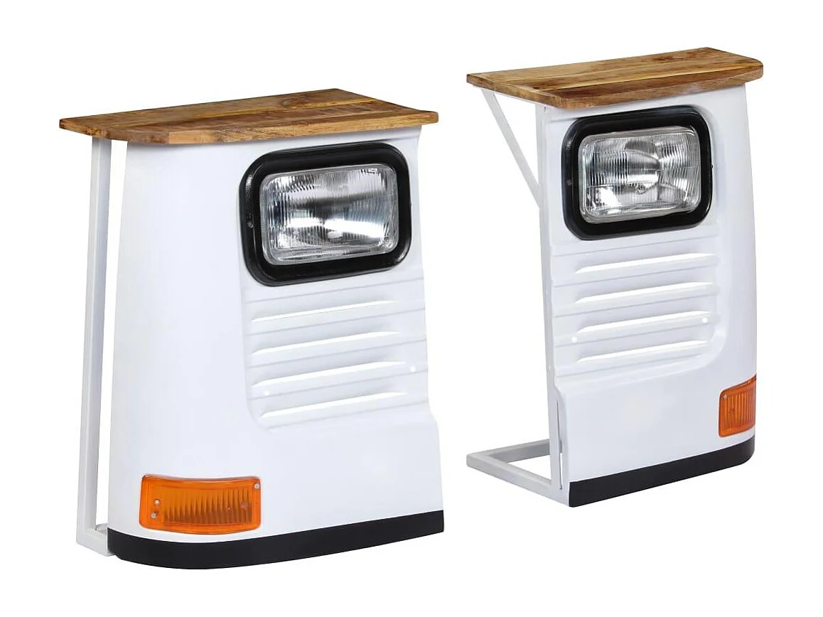 Aparador aparador consola mueble unidad de almacenamiento madera maciza de mango forma de camión blanco 4402169