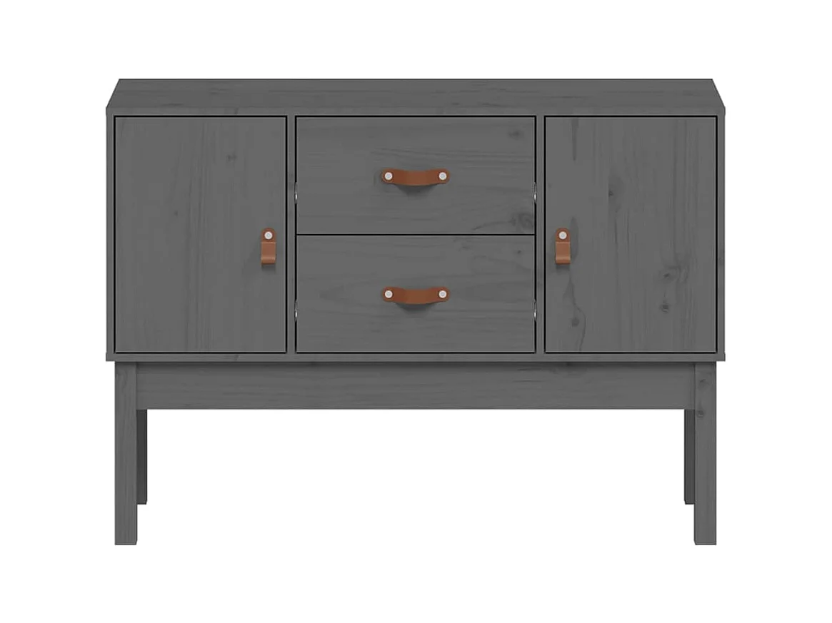 Aparador buffet cómoda armario mueble organizador cocina salón salón 110 x 40 x 78 cm madera maciza de pino gris 02_0031776