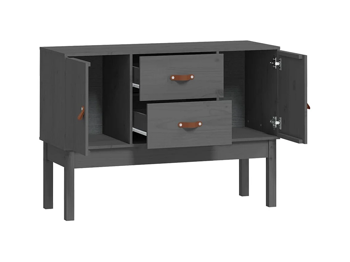 Aparador buffet cómoda armario mueble organizador cocina salón salón 110 x 40 x 78 cm madera maciza de pino gris 02_0031776