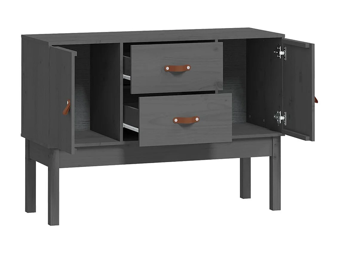 Aparador buffet cómoda armario mueble organizador cocina salón salón 110 x 40 x 78 cm madera maciza de pino gris 02_0031776