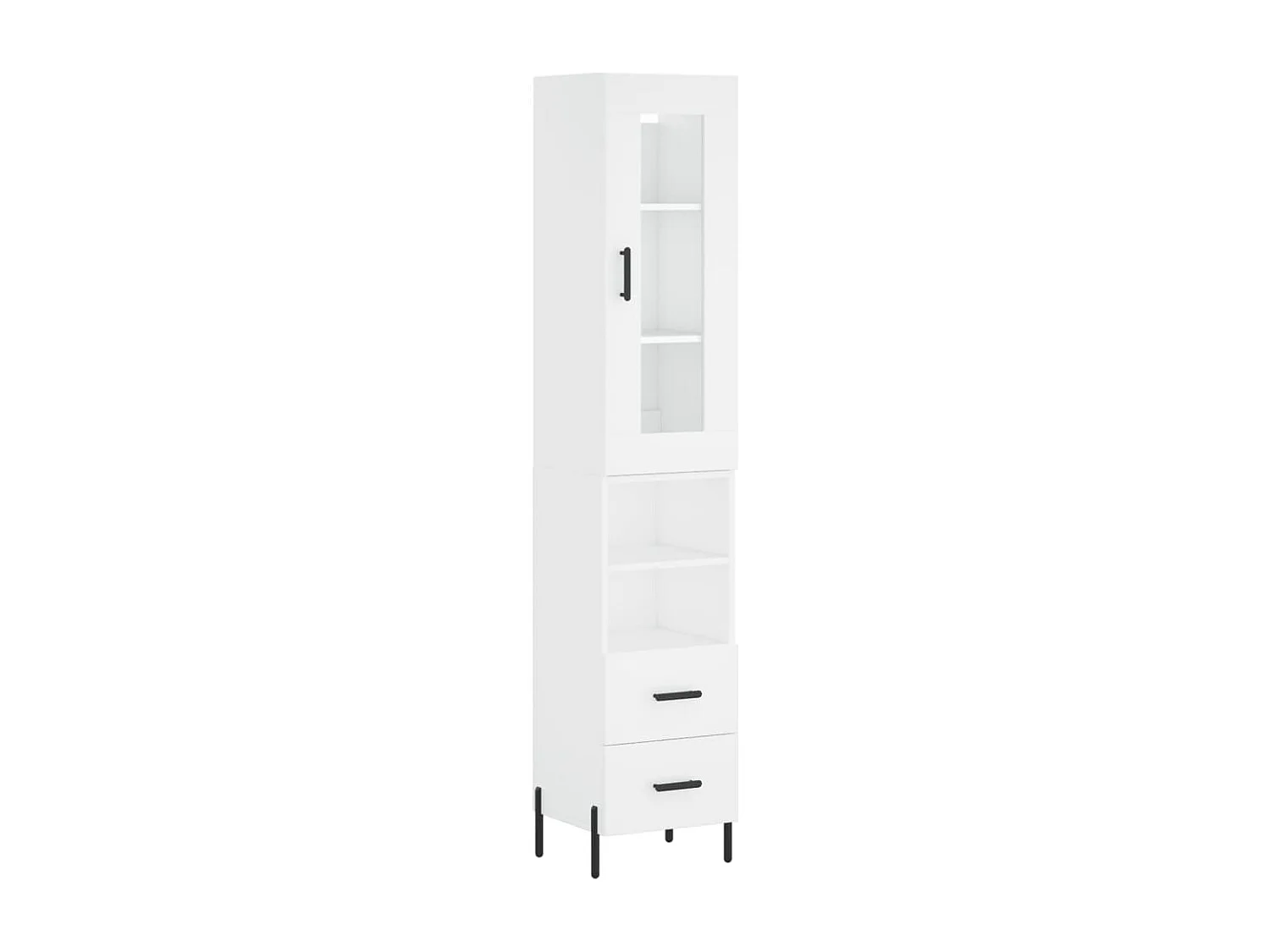 Credenza buffet cassettiera mobile contenitore organizer cucina soggiorno soggiorno alto 34,5 x 34 x 180 cm derivati ​​del legno bianco 02_0032372