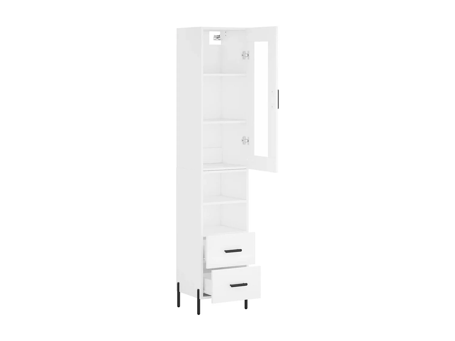 Credenza buffet cassettiera mobile contenitore organizer cucina soggiorno soggiorno alto 34,5 x 34 x 180 cm derivati ​​del legno bianco 02_0032372