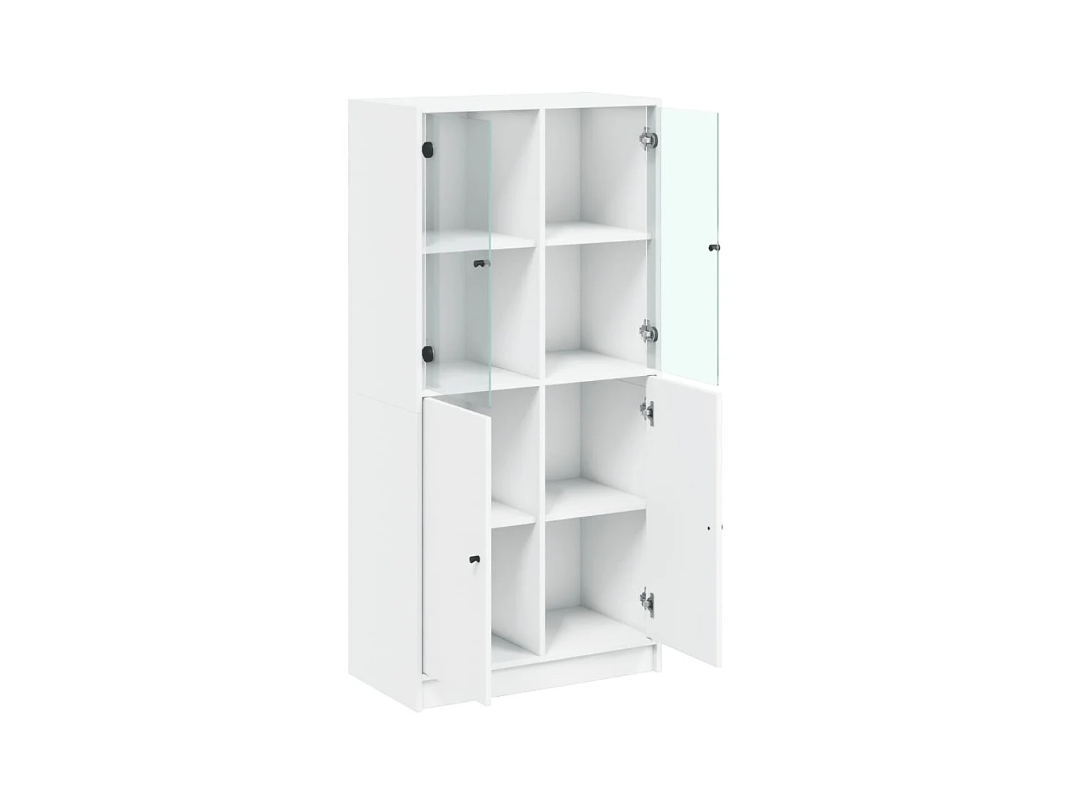 Aparador Cómoda Mueble Almacenamiento Organizador Cocina Salón Salón Alto con Puertas 68 x 37 x 142 cm Blanco Madera Contrachapada 02_0032227