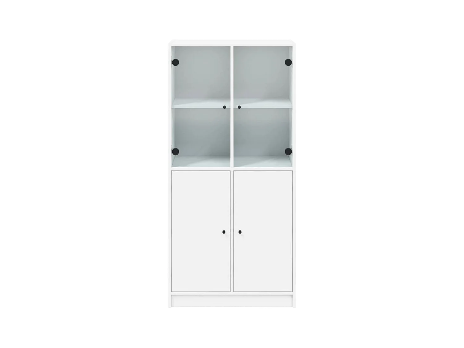 Aparador Cómoda Mueble Almacenamiento Organizador Cocina Salón Salón Alto con Puertas 68 x 37 x 142 cm Blanco Madera Contrachapada 02_0032227