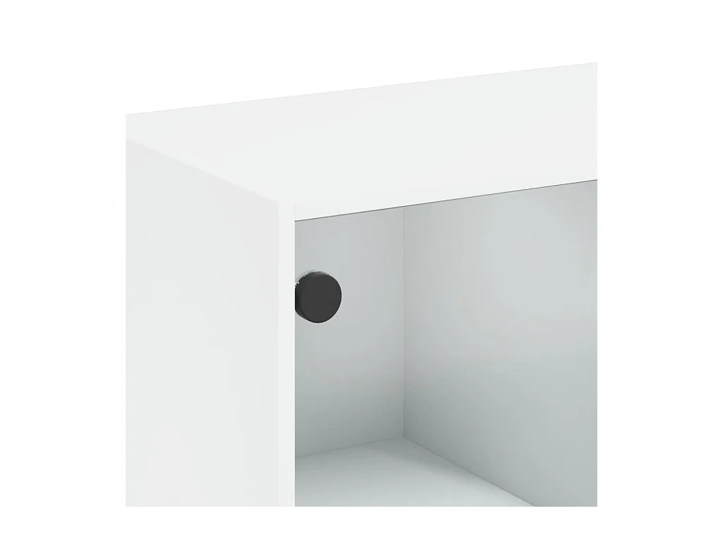 Aparador Cómoda Mueble Almacenamiento Organizador Cocina Salón Salón Alto con Puertas 68 x 37 x 142 cm Blanco Madera Contrachapada 02_0032227