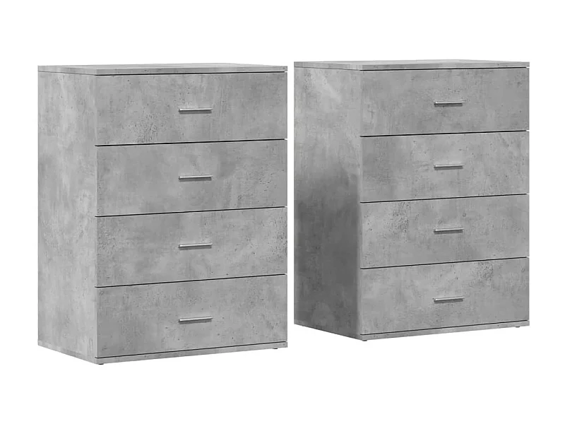 Credenza buffet cassettiera mobile contenitore organizer cucina soggiorno soggiorni set da 2 60 x 39 x 80 cm derivati ​​del legno grigio 02_0036867