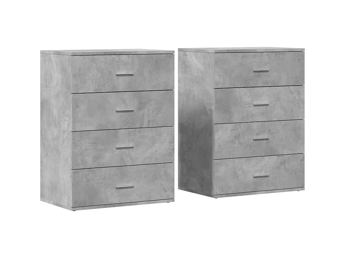 Aparador buffet cómoda armario unidad de almacenamiento organizador cocina salón salón juego de 2 60 x 39 x 80 cm madera contrachapada gris 02_0036867