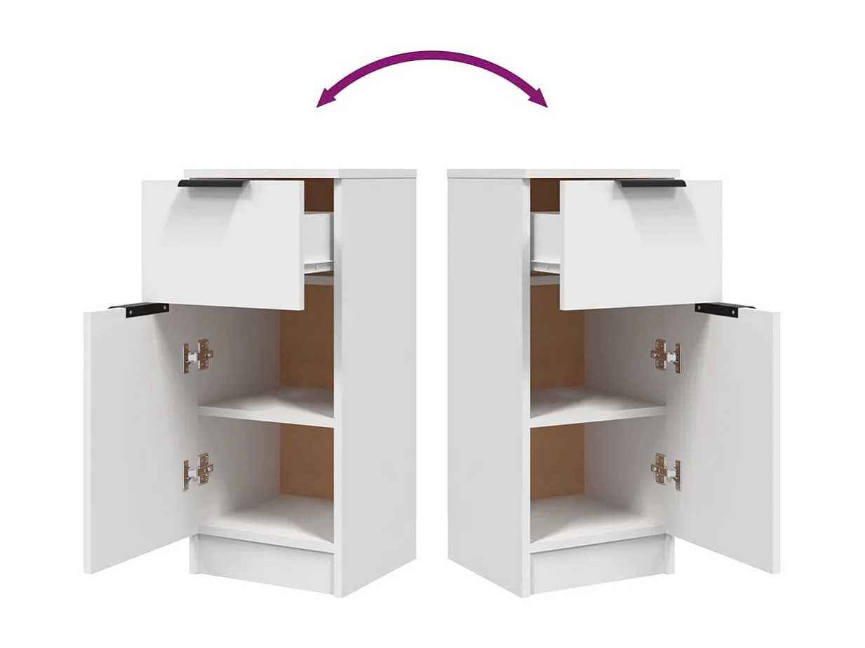 Aparador buffet cómoda mueble mueble de almacenaje organizador cocina salón salón 30 x 30 x 70 cm madera contrachapada blanco 02_0030219