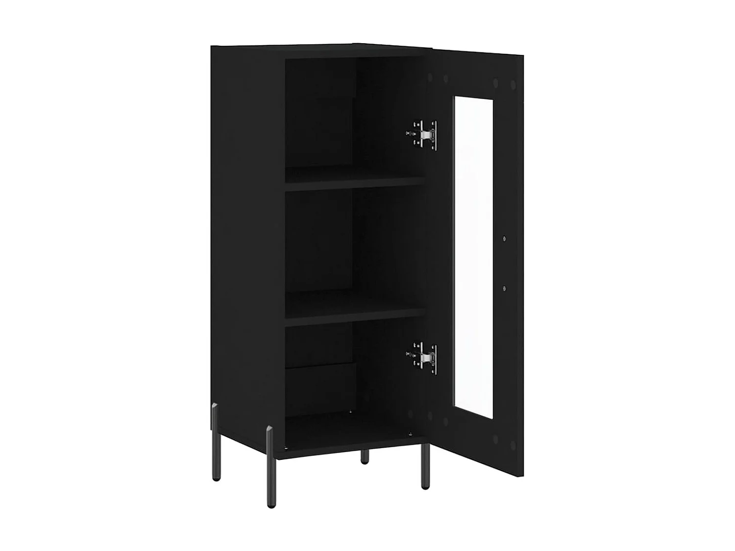 Aparador buffet cómoda armario mueble organizador cocina salón salón 34,5 x 34 x 90 cm madera contrachapada negra 02_0035895