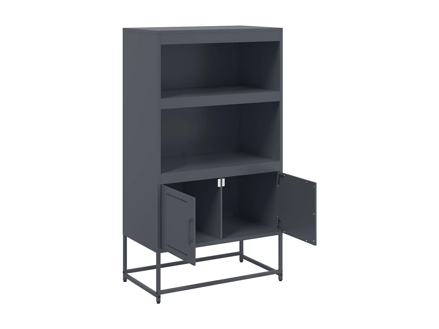 Credenza cassettiera cassettiera mobile contenitore organizer cucina soggiorno soggiorno alto 68,5 x 38,5 x 123,5 cm acciaio antracite 02_0032206