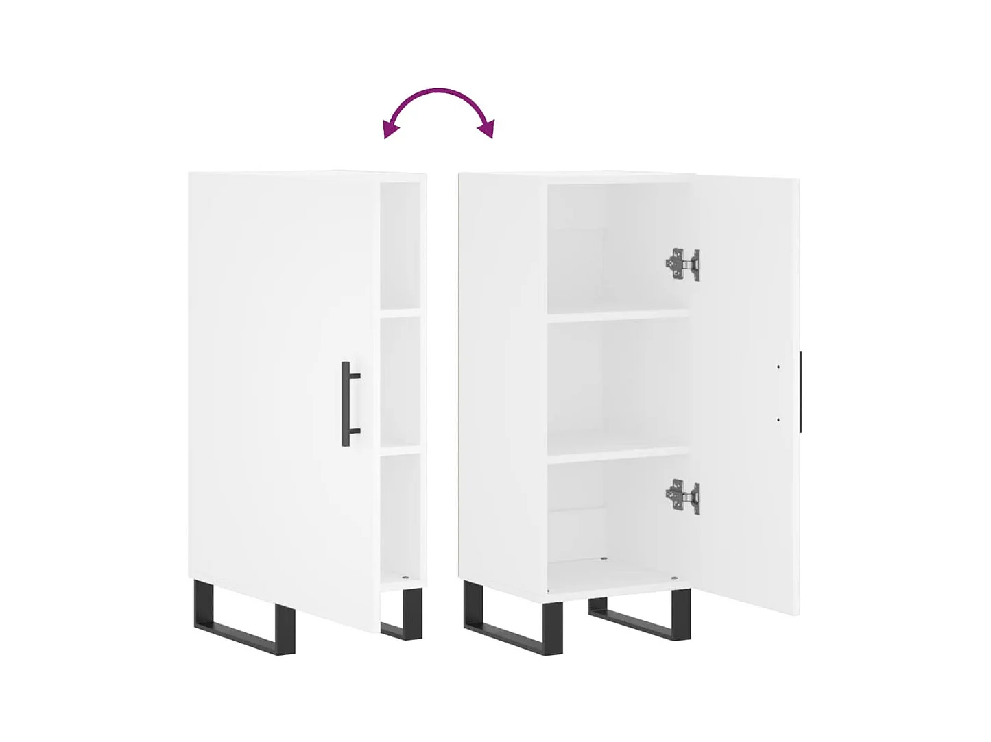 Credenza buffet cassettiera mobile contenitore organizer cucina soggiorno soggiorno 34,5 x 34 x 90 cm derivati ​​del legno bianco 02_0030265