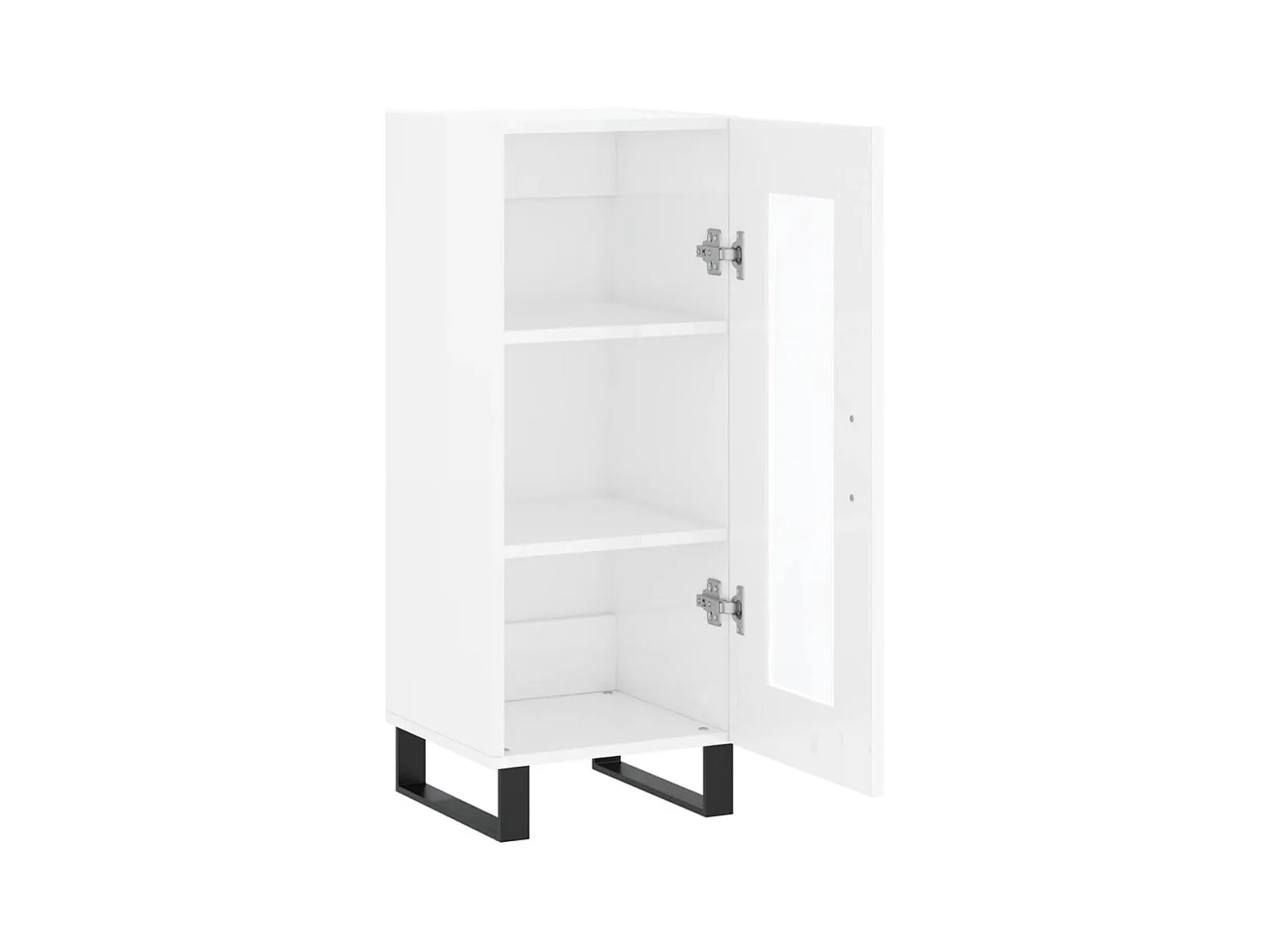 Credenza buffet cassettiera mobile contenitore organizer cucina soggiorno lucido 34,5 x 34 x 90 cm derivati ​​del legno bianco 02_0030631
