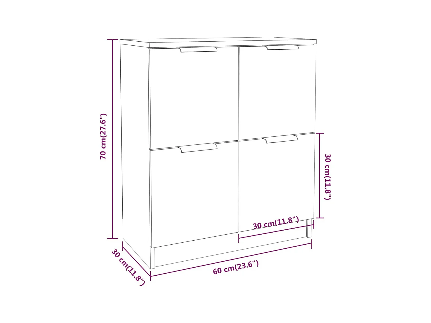 bahut commode armoire bois blanche 60 x 30 x 70 cm 02_0030329