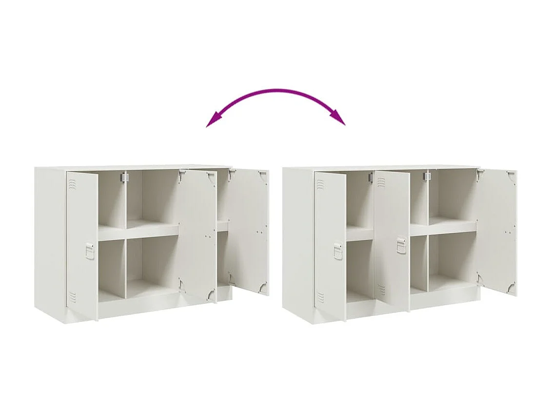 Aparador cómoda mueble almacenaje organizador cocina salón salón 99 x 39 x 73 cm acero blanco 02_0030544